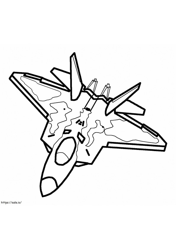 Coloriage Avion de chasse militaire à imprimer dessin