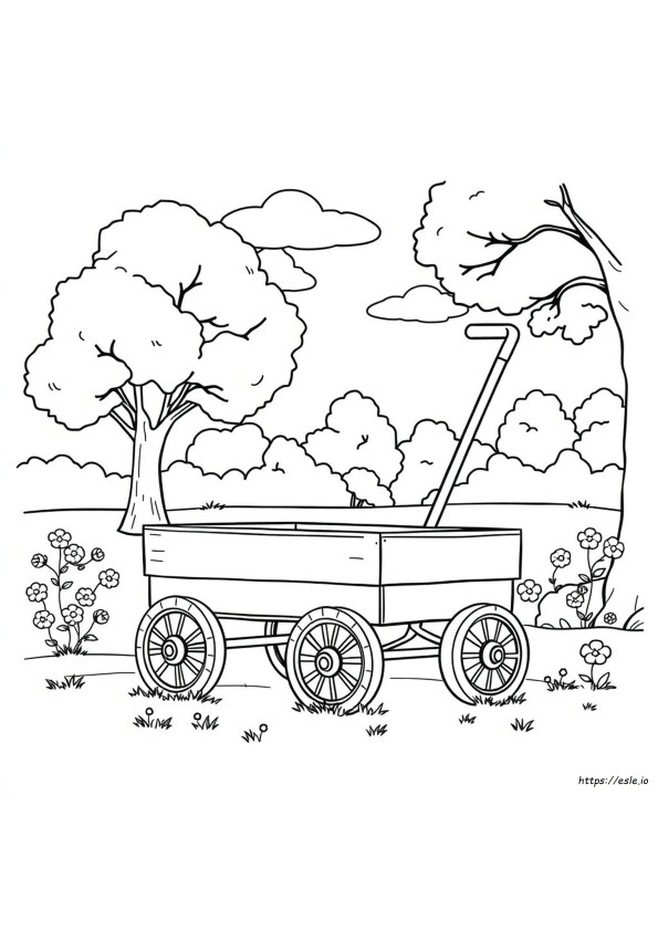 Red Wagon Coloring Page
