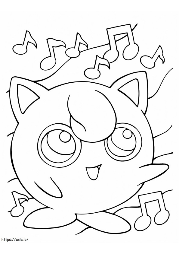Smiling Jigglypuff coloring page