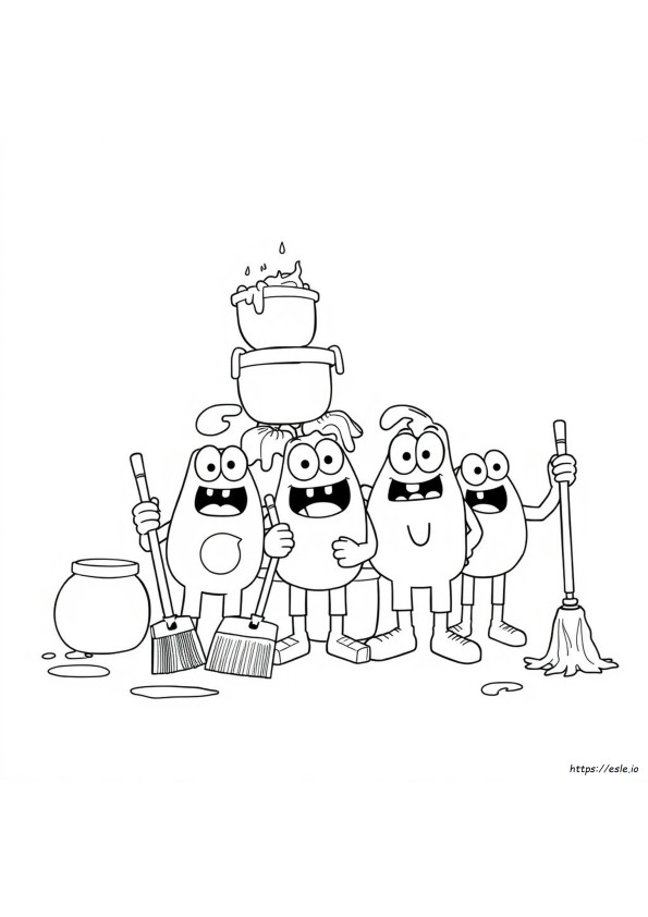 Grossery Gang Clean Team Coloring Pages