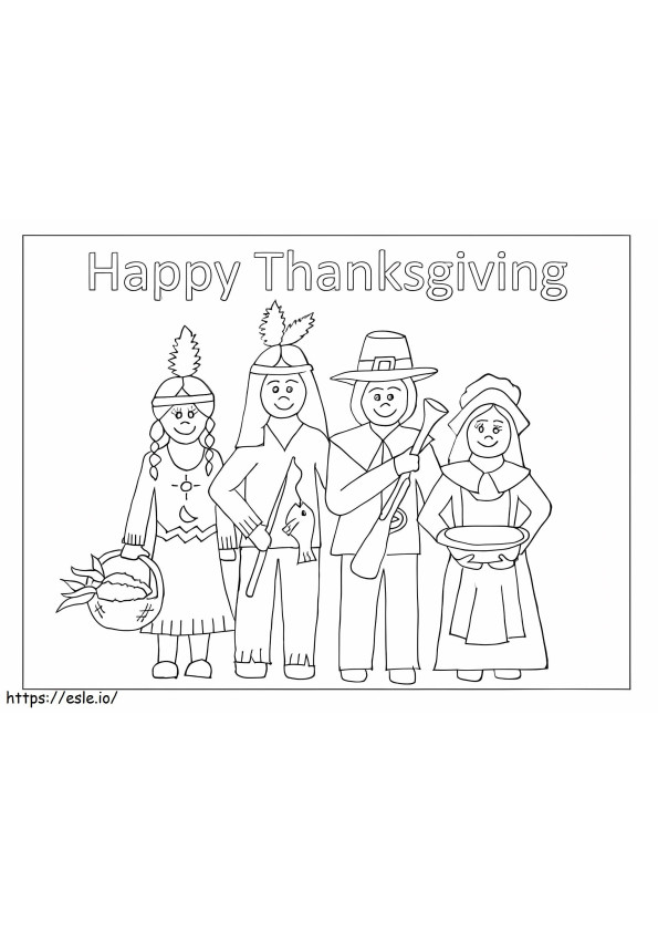 Pilgrims And Native Americans coloring page