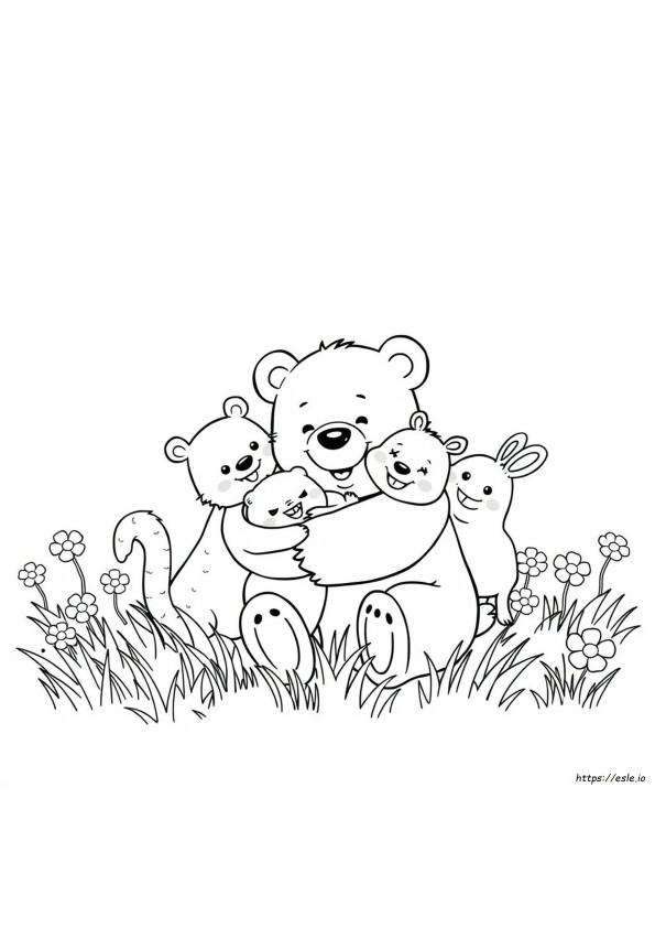 Smiling Critters Coloring Pages Bobby Bearhug