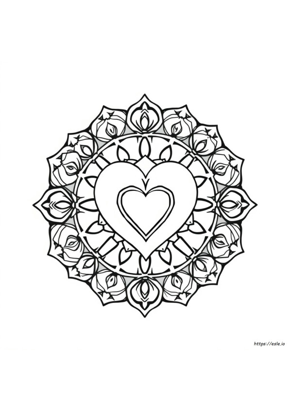 Mandala Corazón Para Colorear