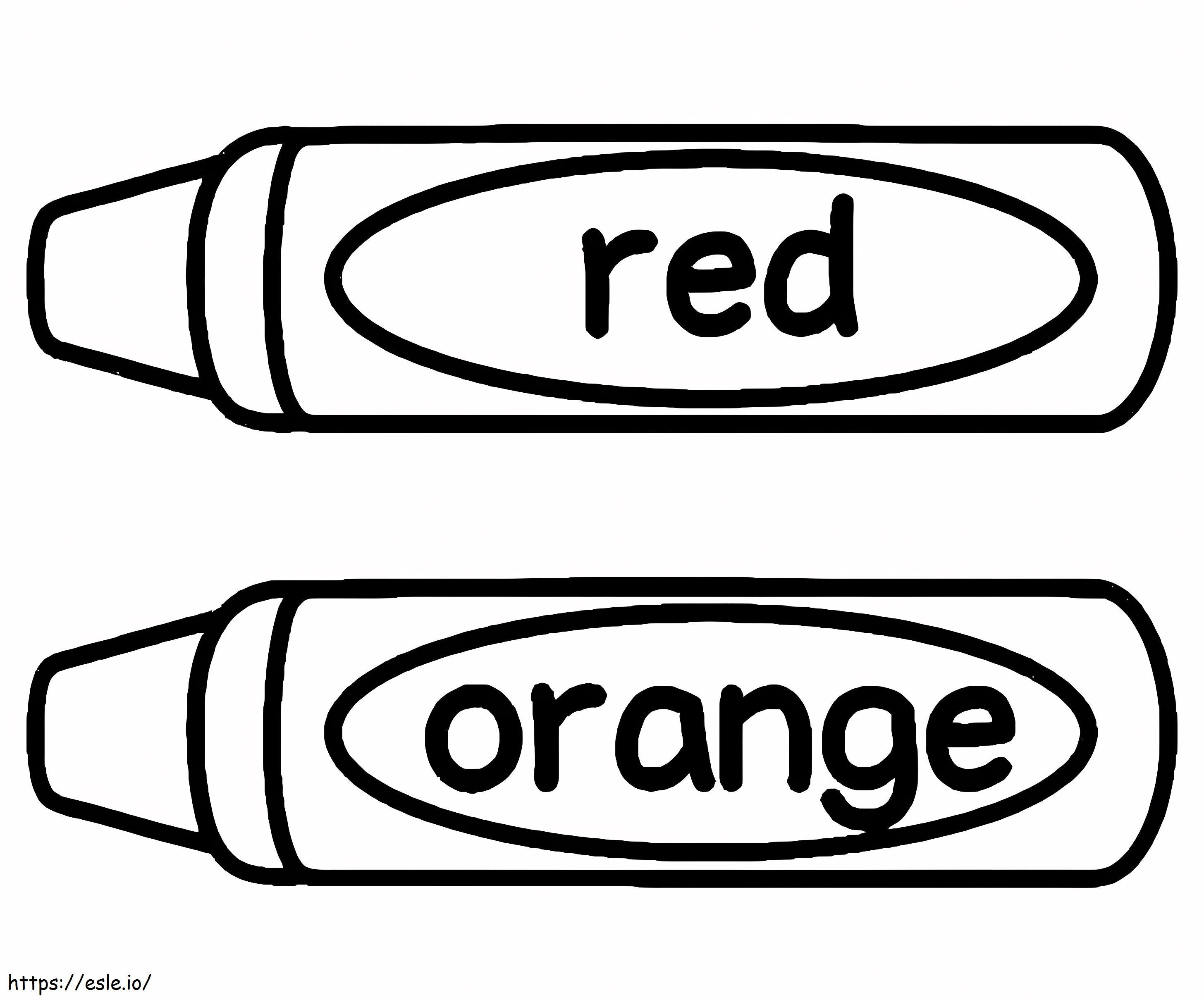 Red And Orange Crayons coloring page