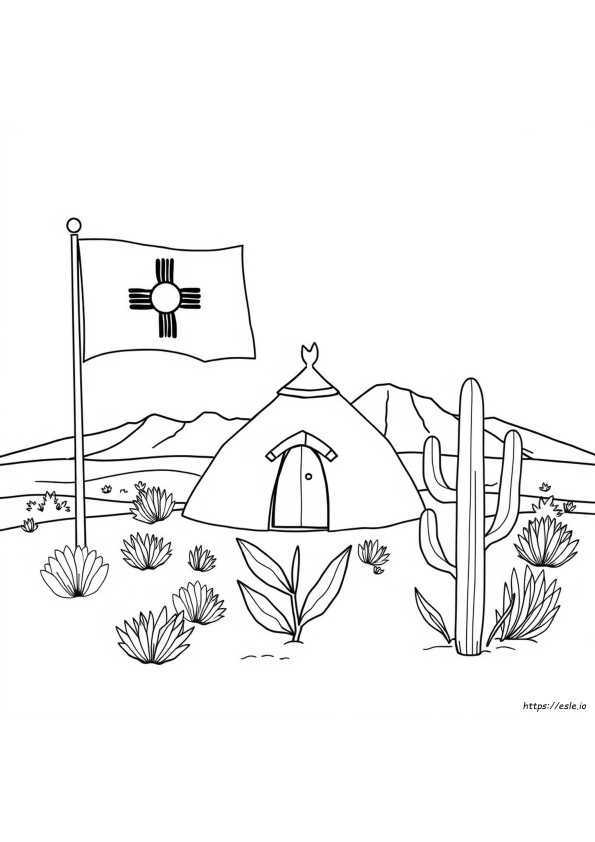 New Mexico Állami Jelképei Színező Oldalak