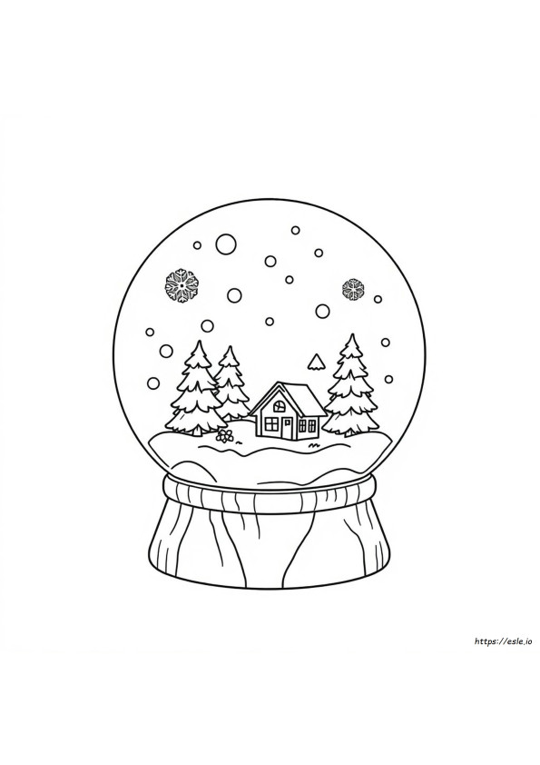 Snow Globe Printable Coloring Page