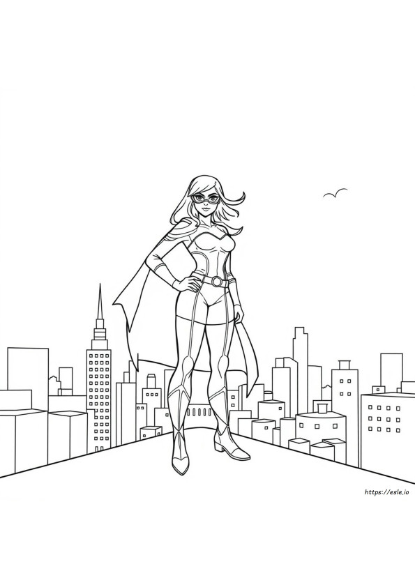 Superhero Coloring Pages Female Superhero Drawing Template