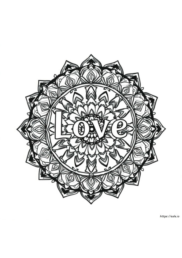 Love Mandala Coloring Pages