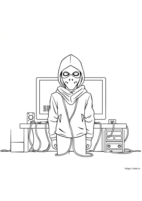 Hacker Mask Coloring Page