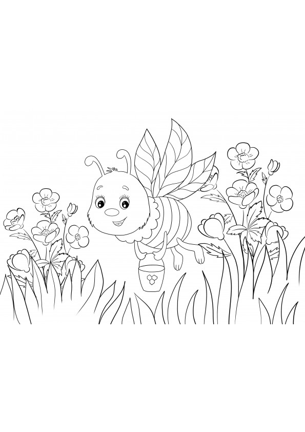 Our cute Bee coloring image is free to print or download