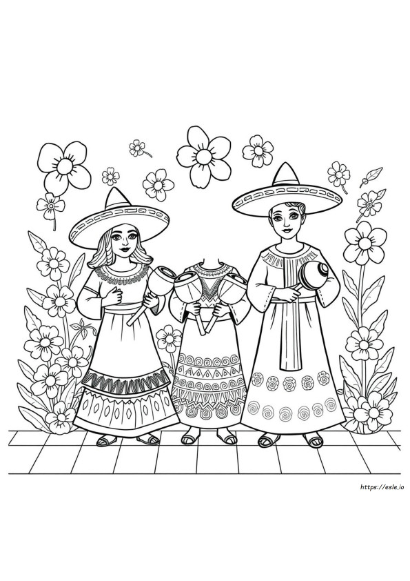 Printbare Mexicaanse Volkskunst Kleurplaten