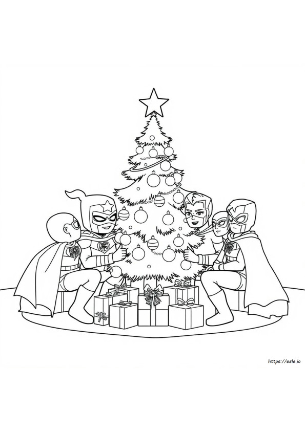 Superhero Christmas Coloring Pages