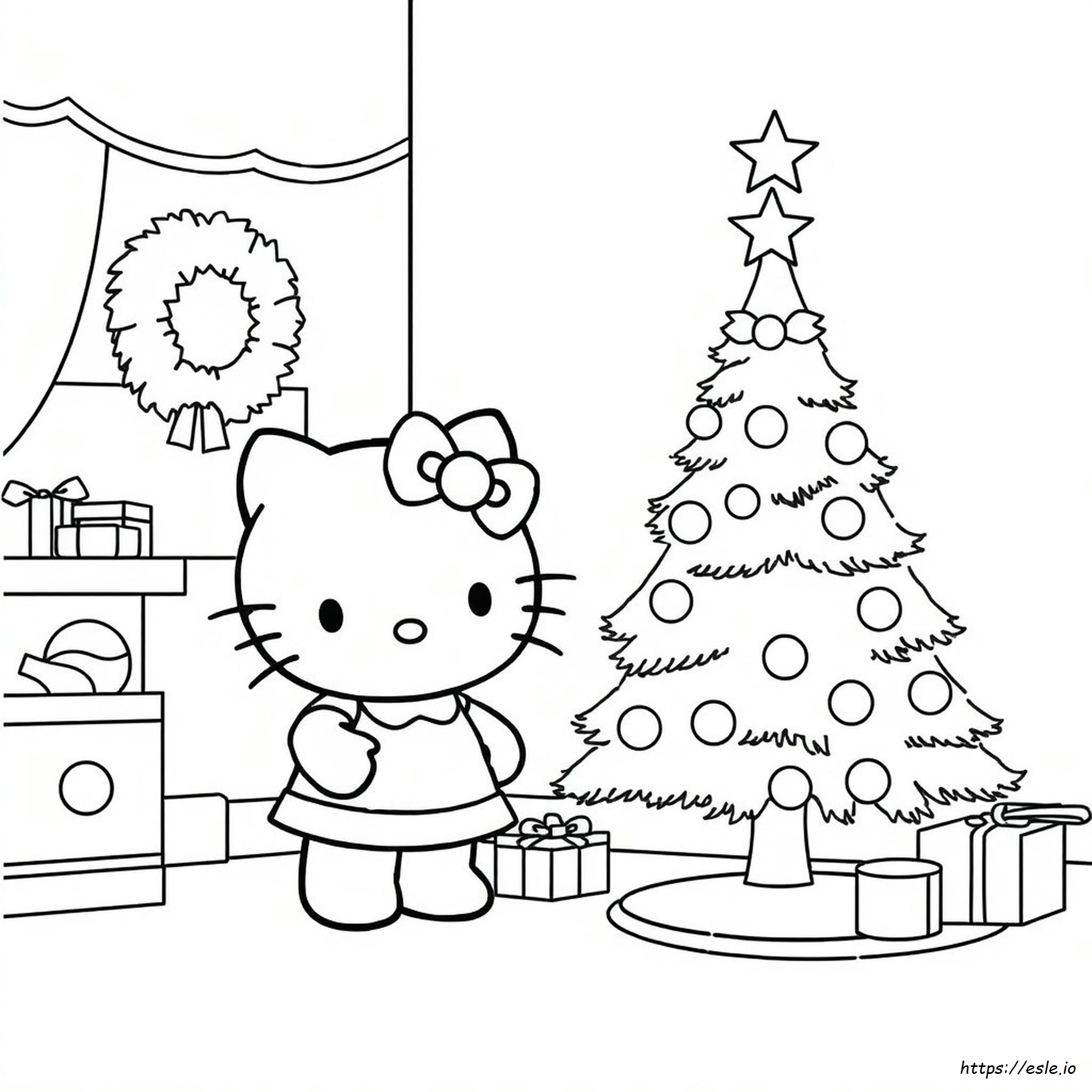 Hello Kitty Christmas Tree Coloring