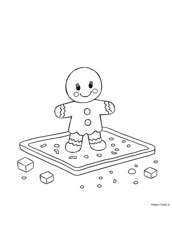 かわいいジンジャーブレッドのぬりえ