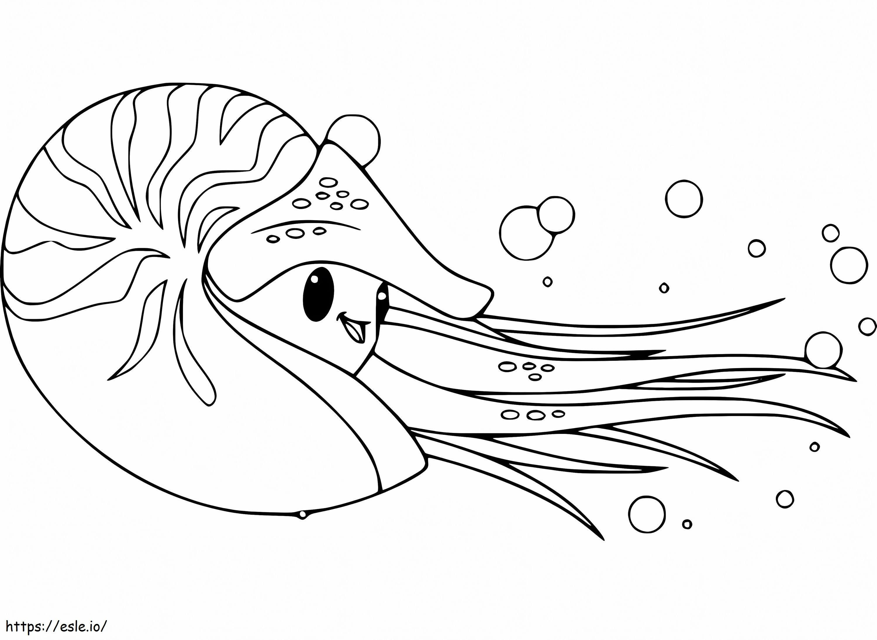 Śliczny Nautilus kolorowanka