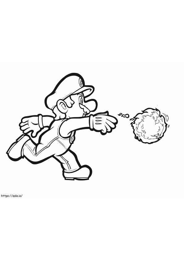 Mario met vuur kleurplaat