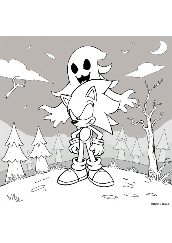 Sonic Sinistro Para Colorir