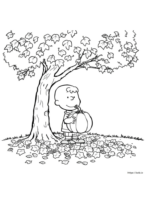 Charlie Brown Őszi Színező Oldalak