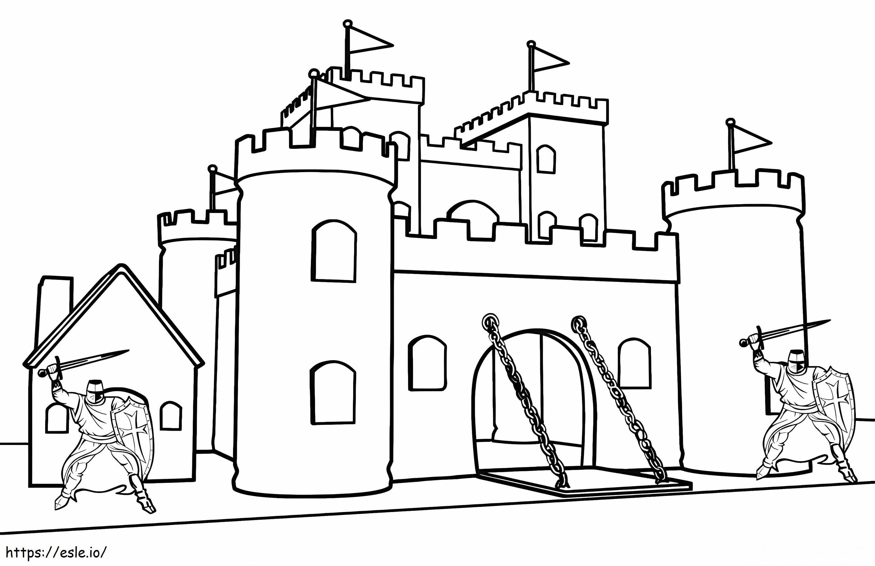 Two Knights In The Castle coloring page