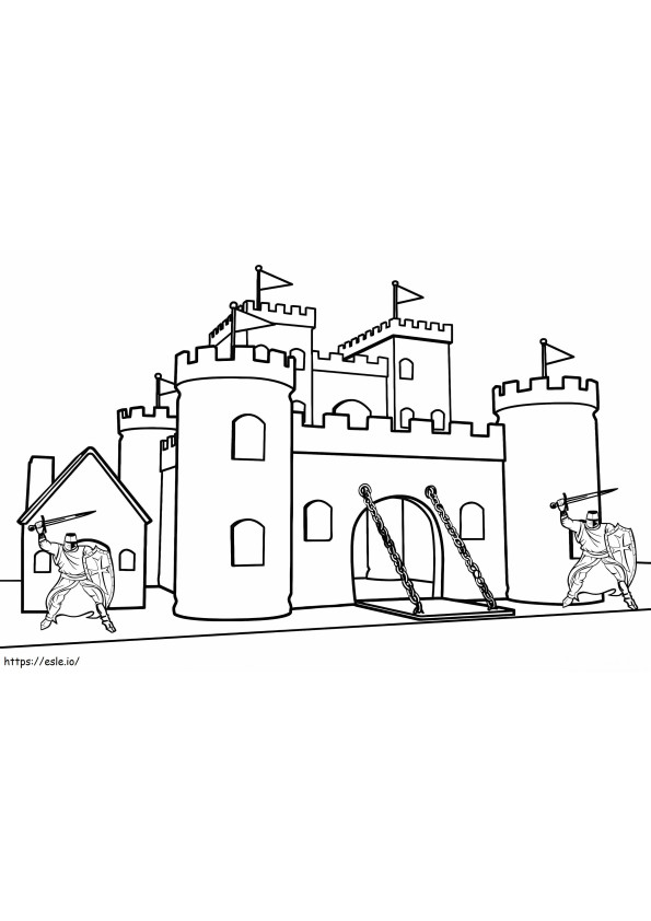 Two Knights In The Castle coloring page