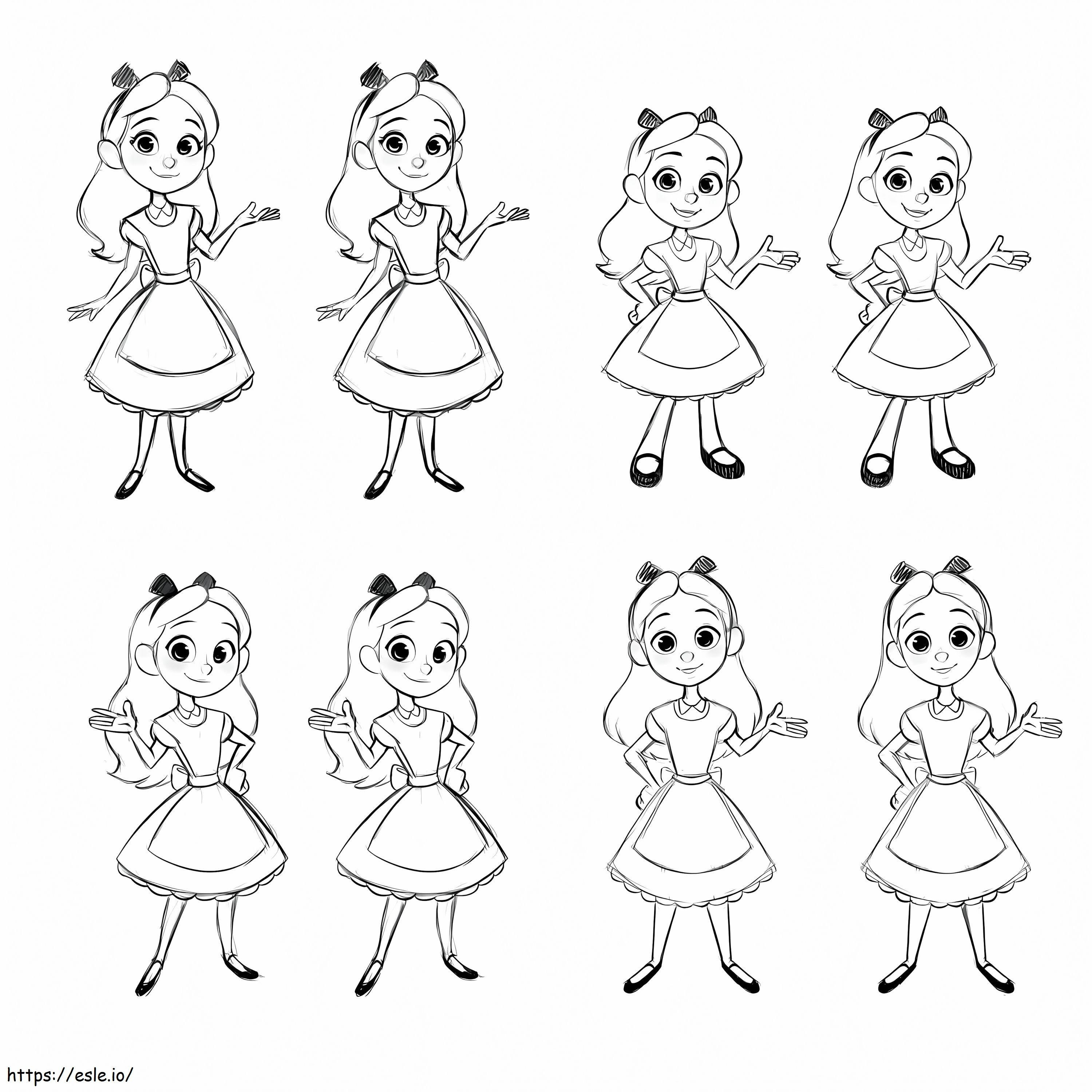 Printable Alices Wonderland Bakery coloring page