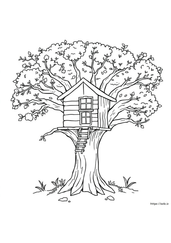 Casa Na Árvore Para Colorir