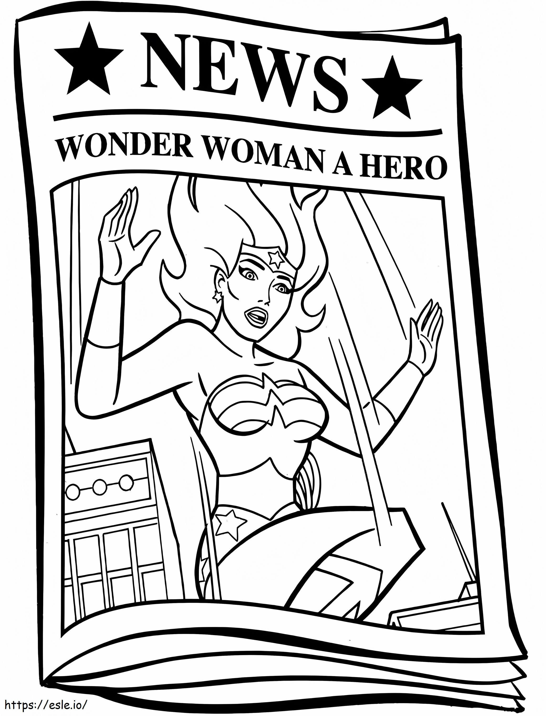  Uutisia Wonder Womanista A4 värityskuva