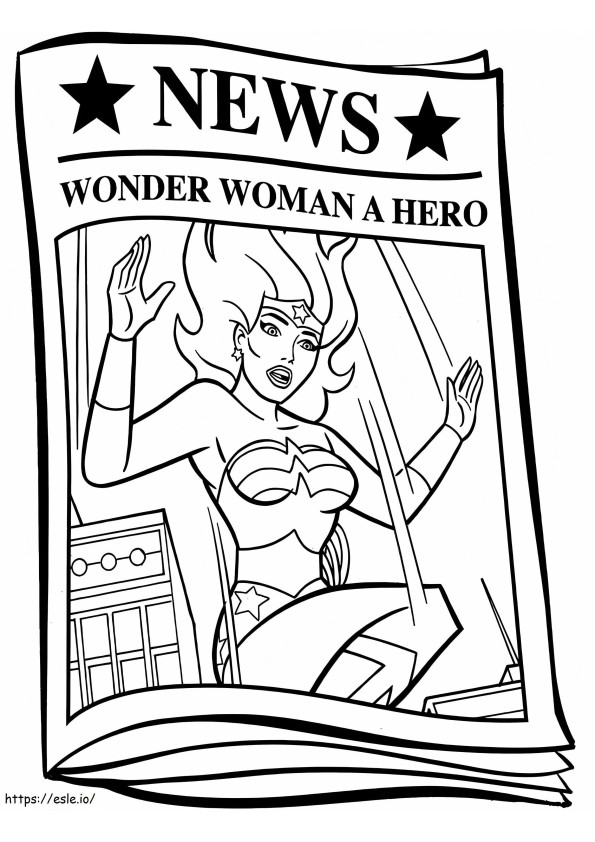  Uutisia Wonder Womanista A4 värityskuva