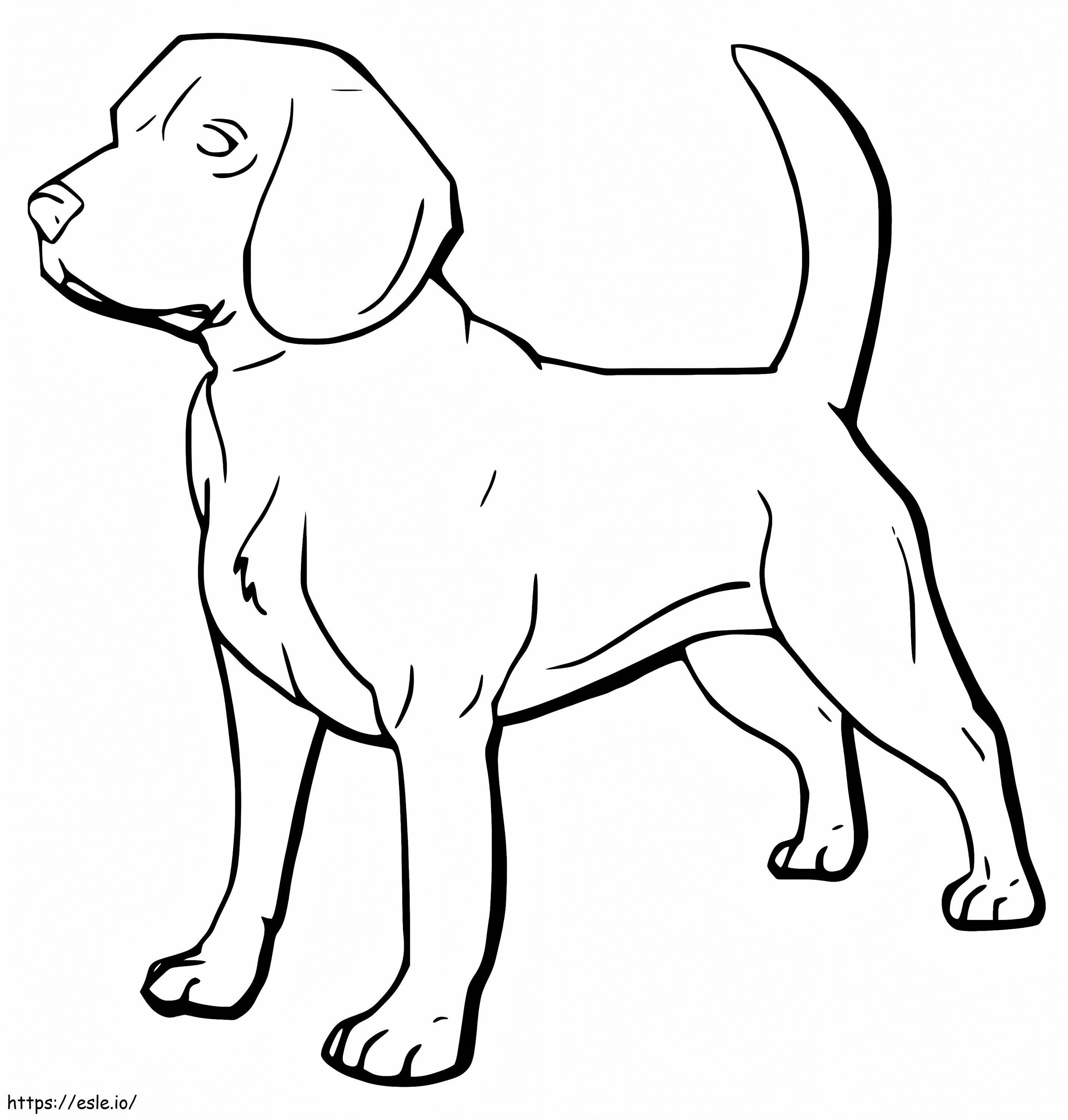 Gratis afdrukbare Beagle-hond kleurplaat kleurplaat