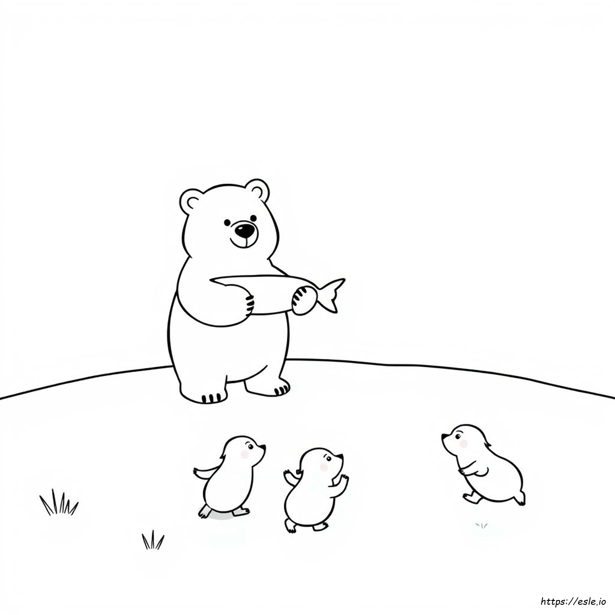 Bear And Lemmings Coloring Pages