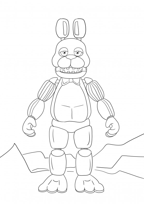FNAF Toy Bonnie free printable page to color for kids of all ages