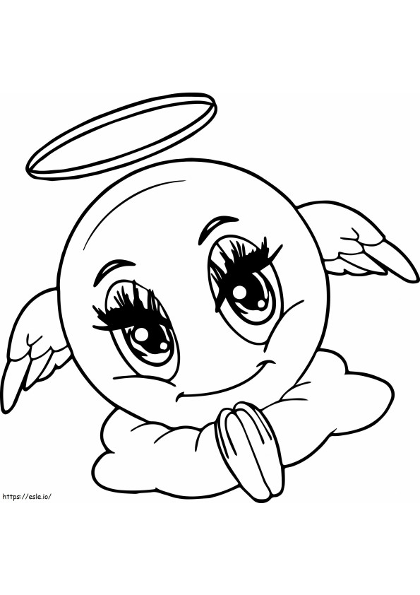Lächelnder Engel Emoji ausmalbilder