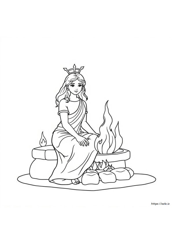 Hestia Para Colorear