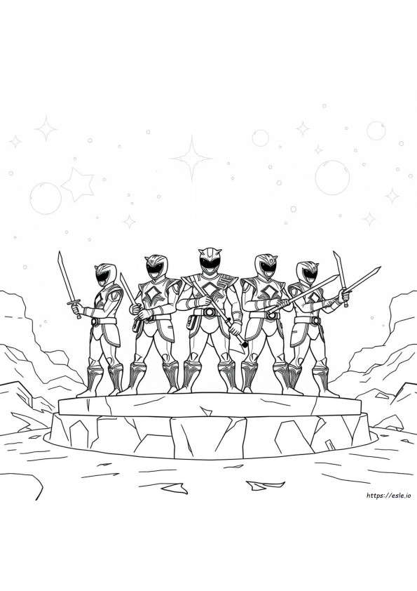 Gambar Mewarnai Power Rangers Super Samurai