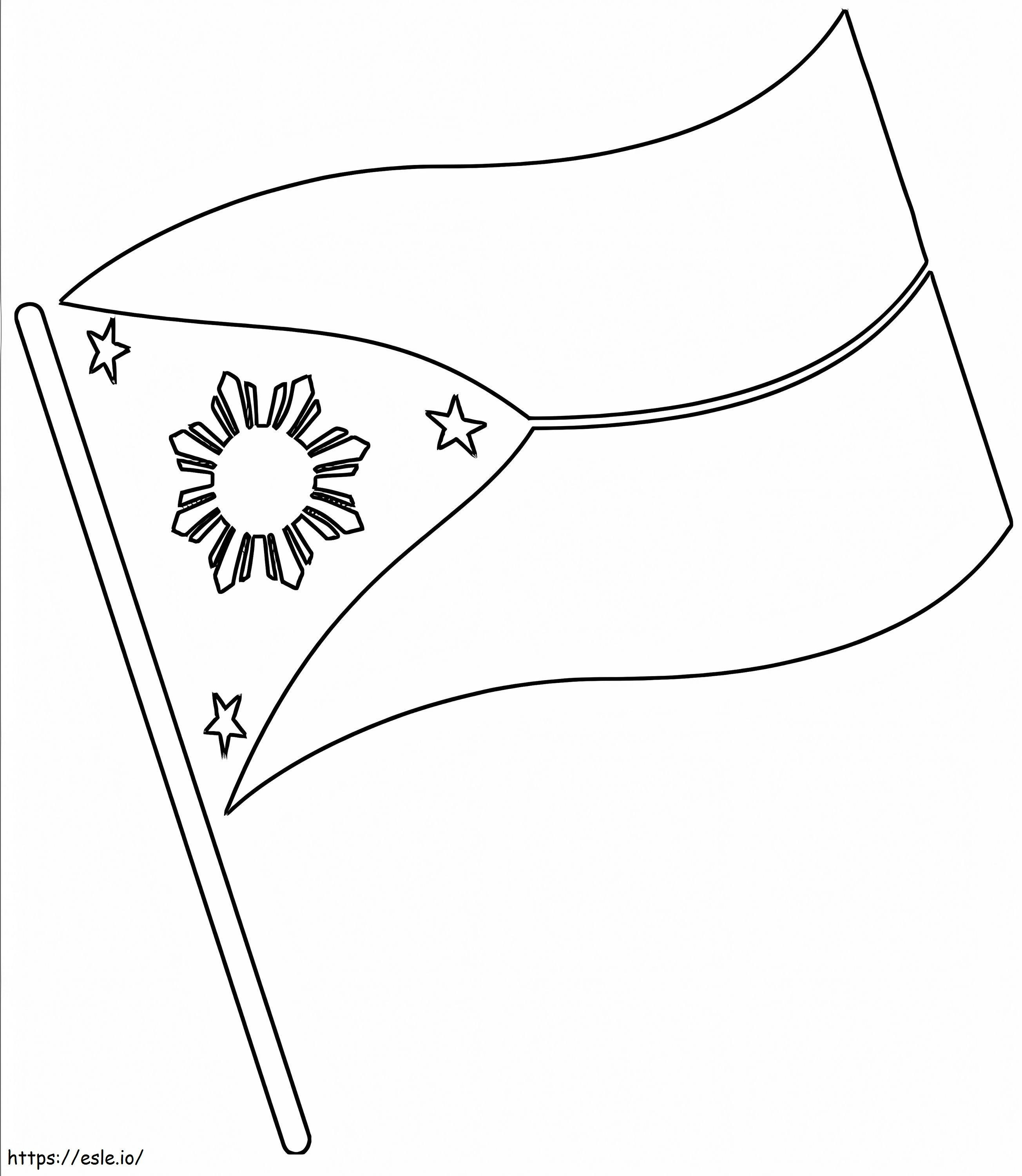 Flaga Filipin 2 kolorowanka
