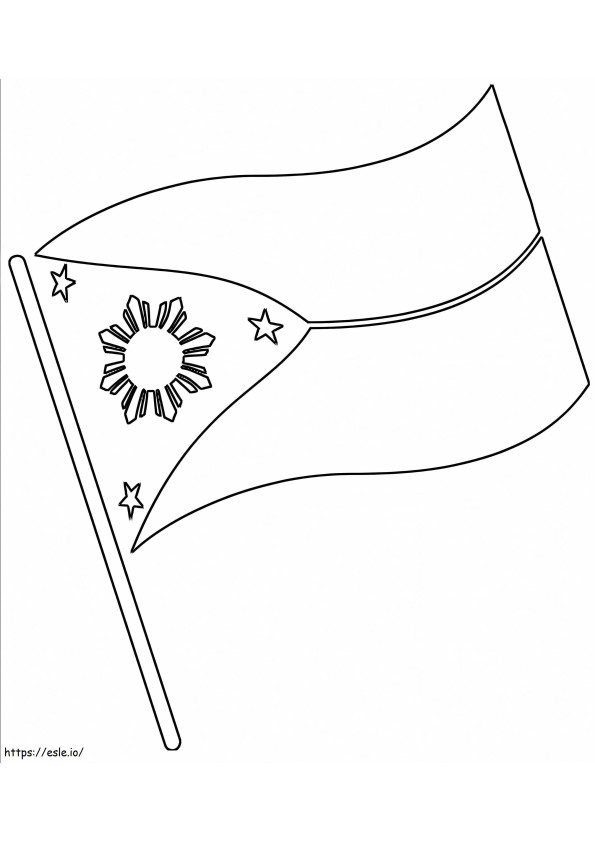 フィリピンの国旗 2 ぬりえ - 塗り絵