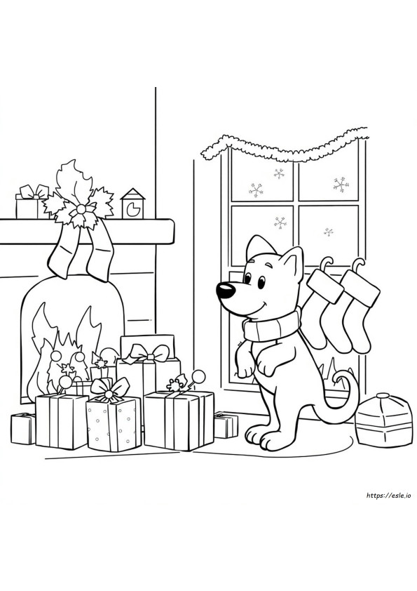 Bluey Christmas Colouring