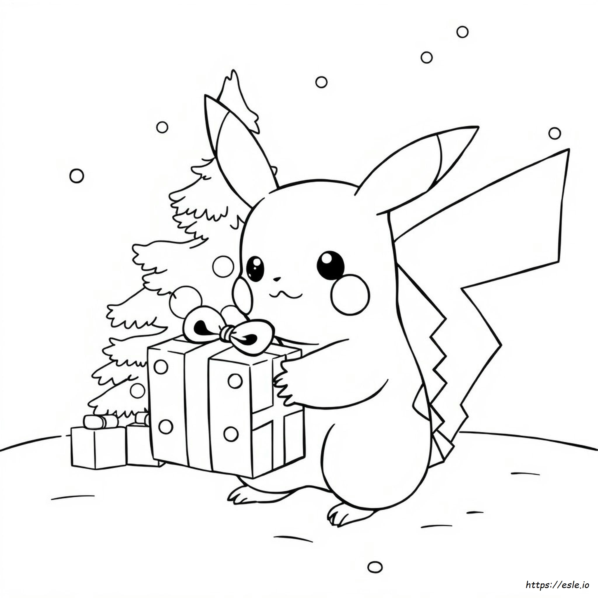 Christmas Pikachu Coloring Pages