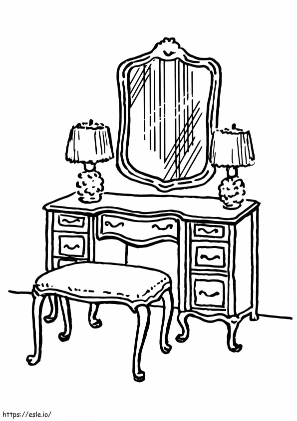 Printable Dressing Table coloring page