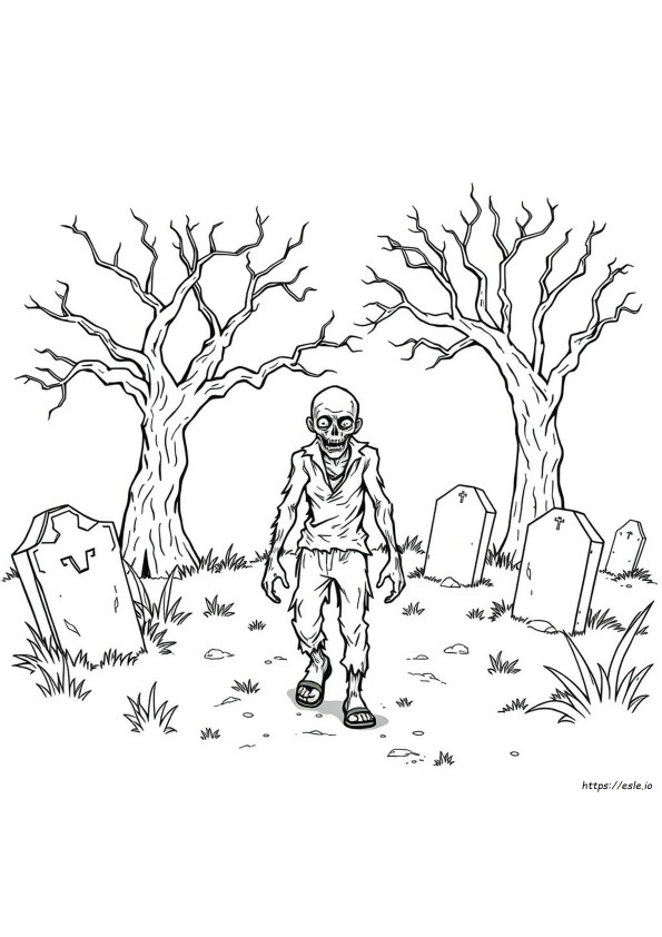 Foaie De Colorat Cu Zombi