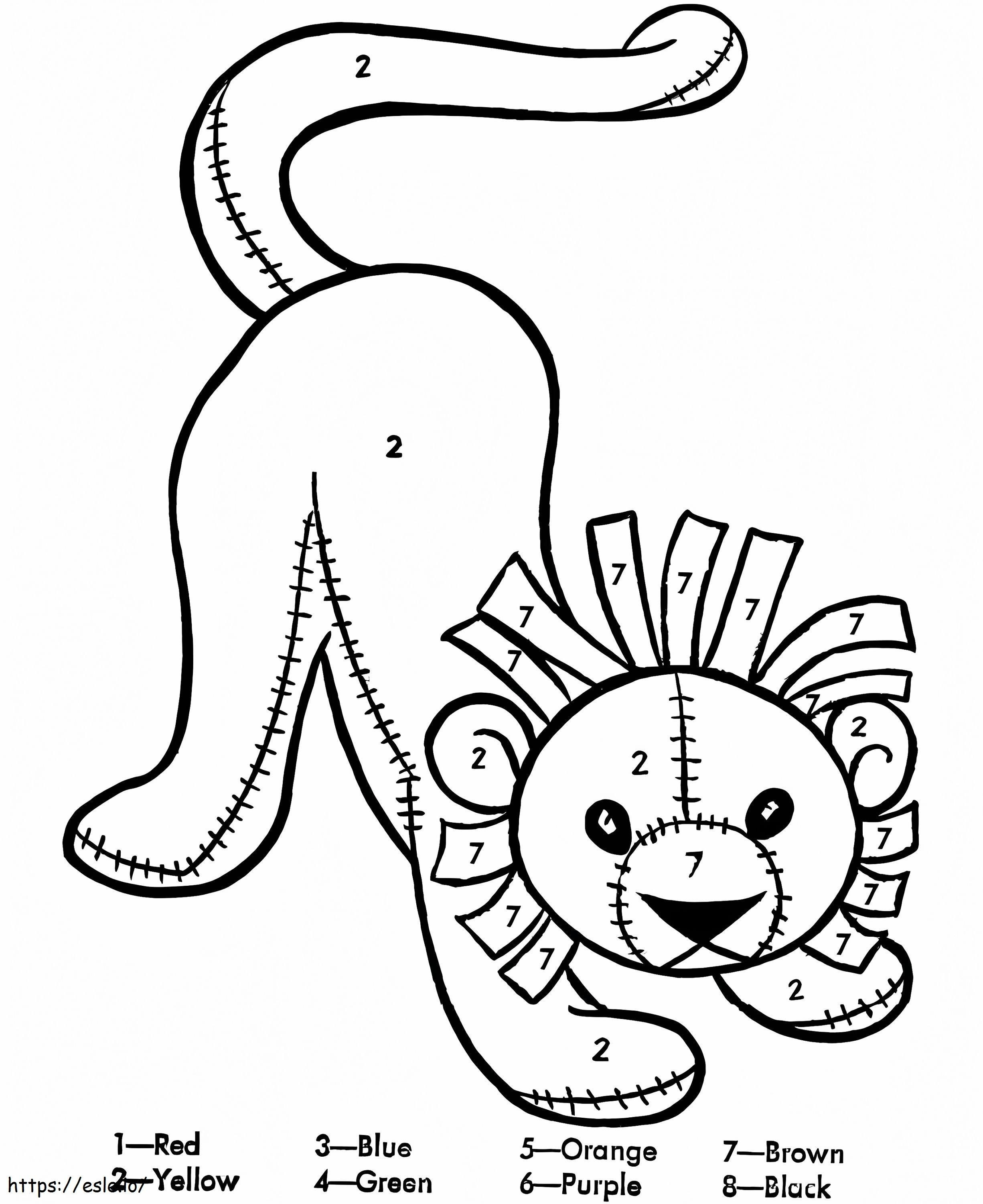 Mainan Singa Untuk TK Warna Dengan Nomor Gambar Mewarnai
