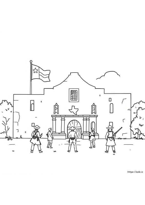 The Alamo Coloring Page