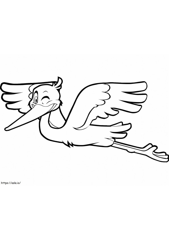 Winking Stork coloring page