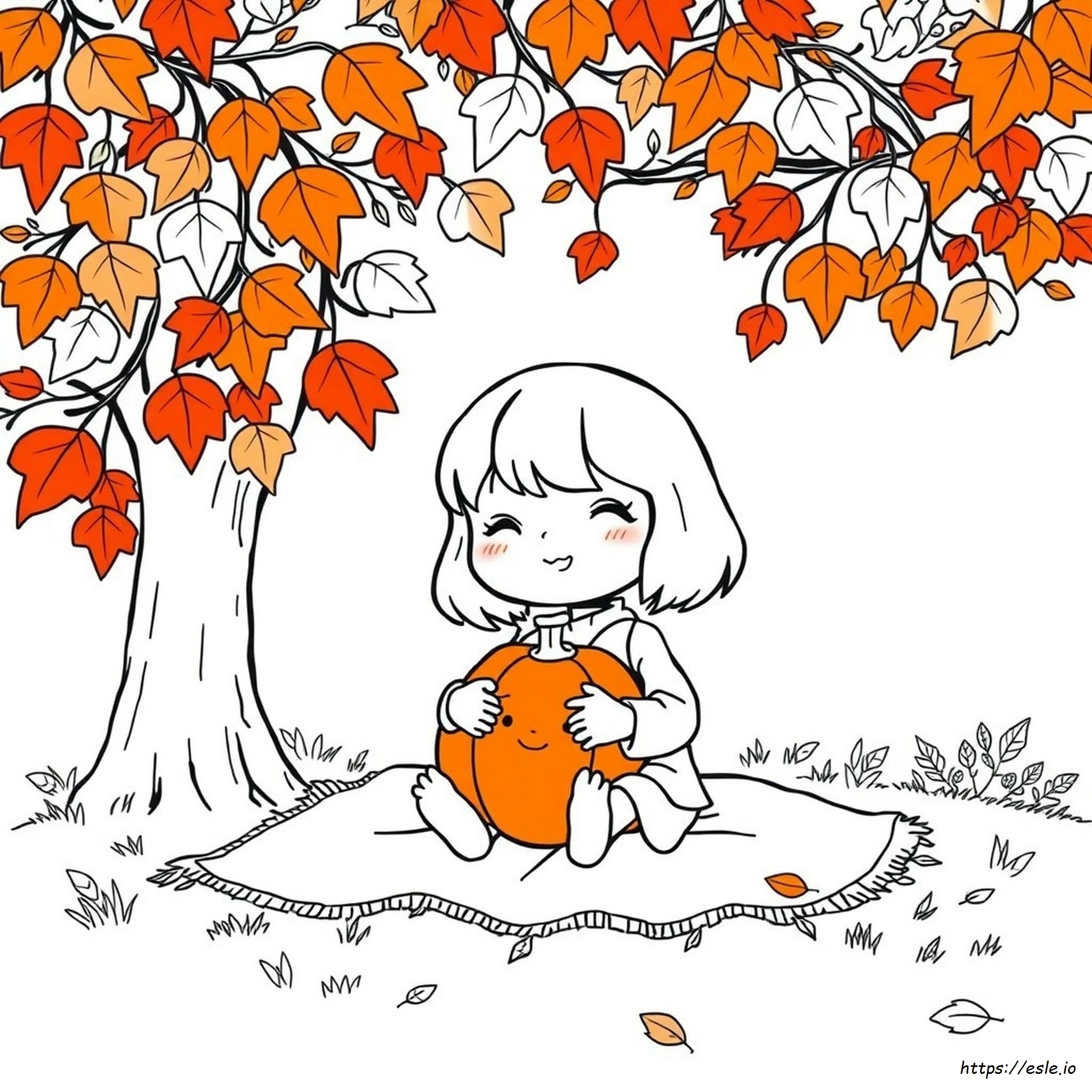 Kawaii Fall Coloring Pages