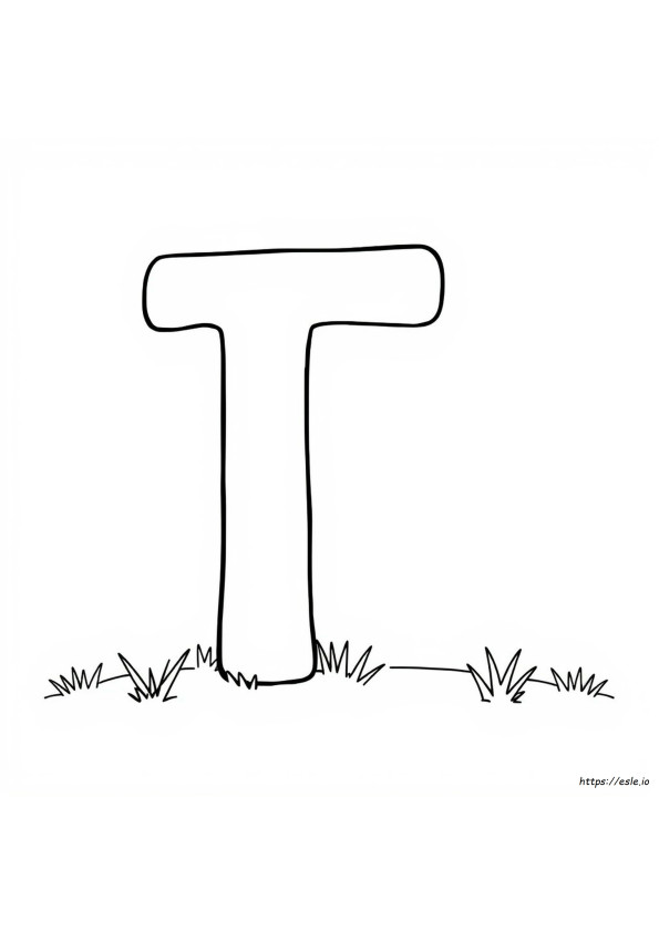 文字T ぬりえ
