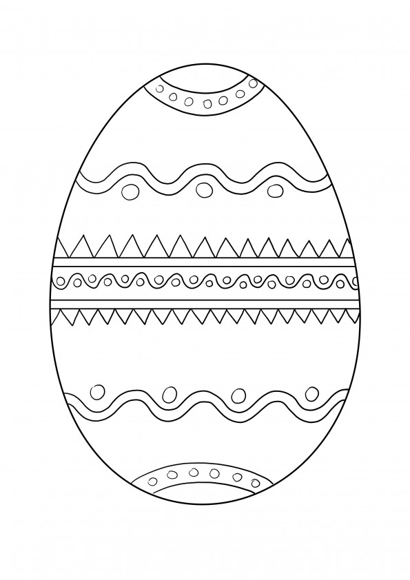 Sencillo huevo de Pascua para colorear e imprimir gratis para niños