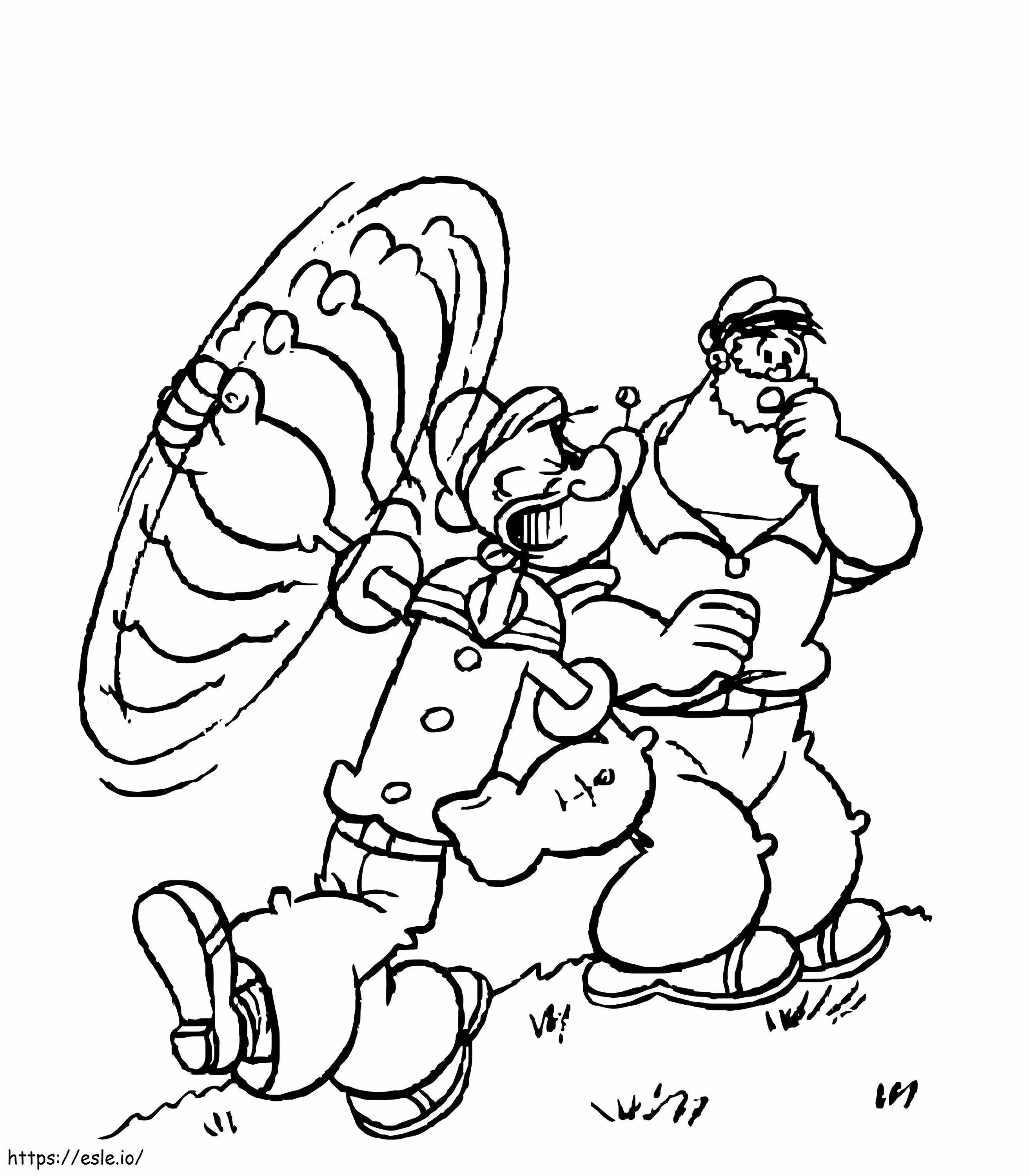 Coloriage Popeye avec Bluto à imprimer dessin