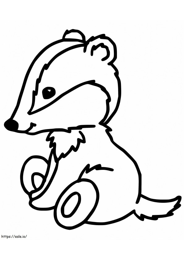 Cute Badger coloring page