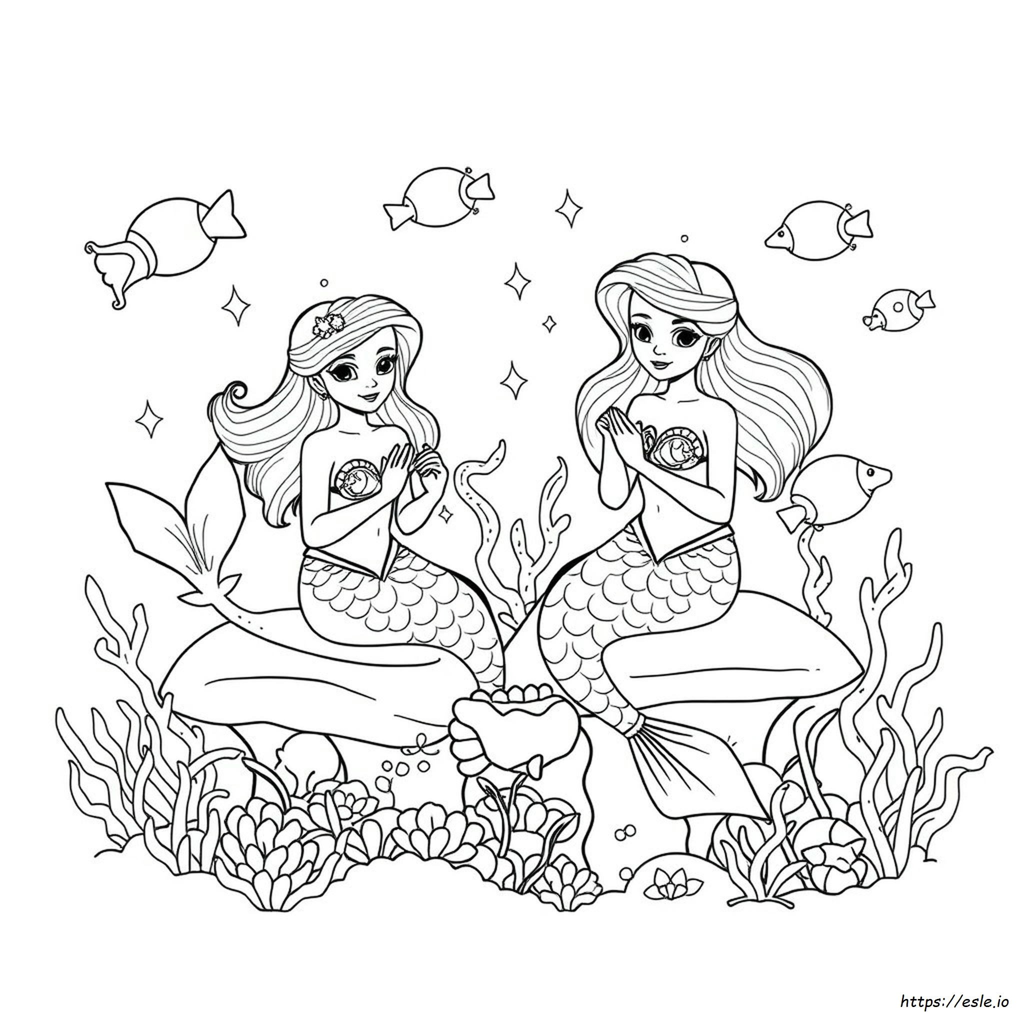 Fancy Mermaid Coloring Pages