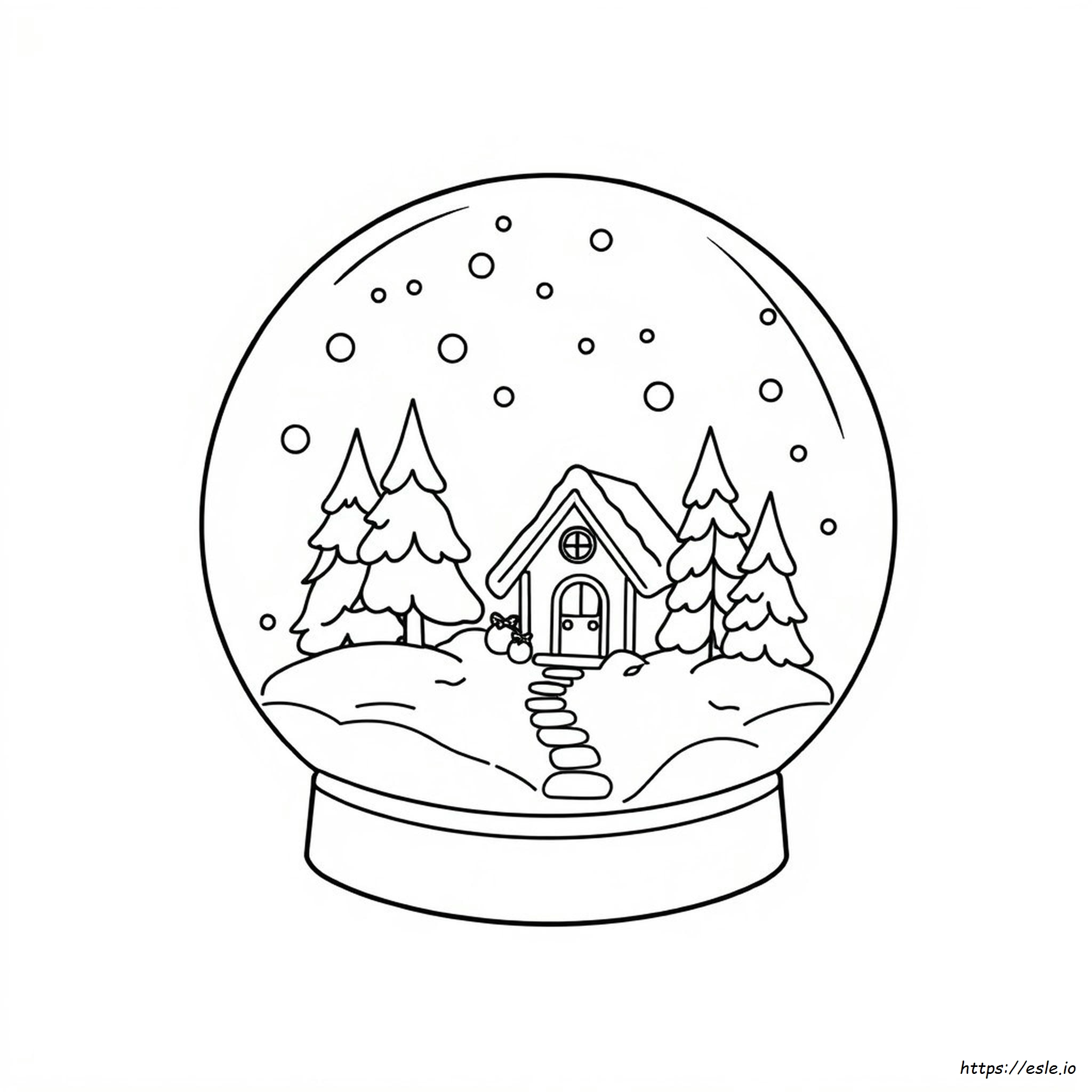 Detailed Snowglobe Coloring Page